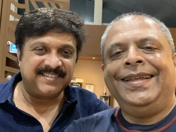 Geku george with Ganesh Kumar; Transport Minister of Kerala